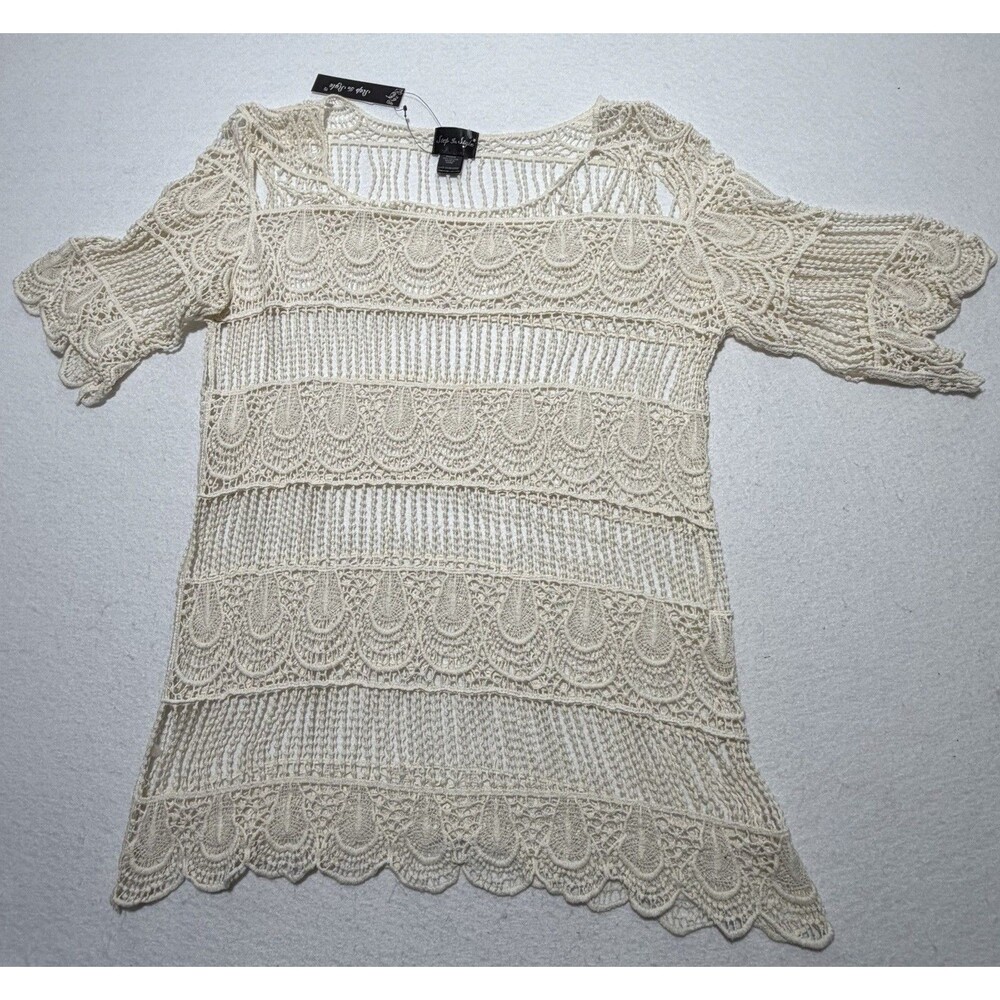 Boho Coachella Style Crochet Blouse Step in Style One Size